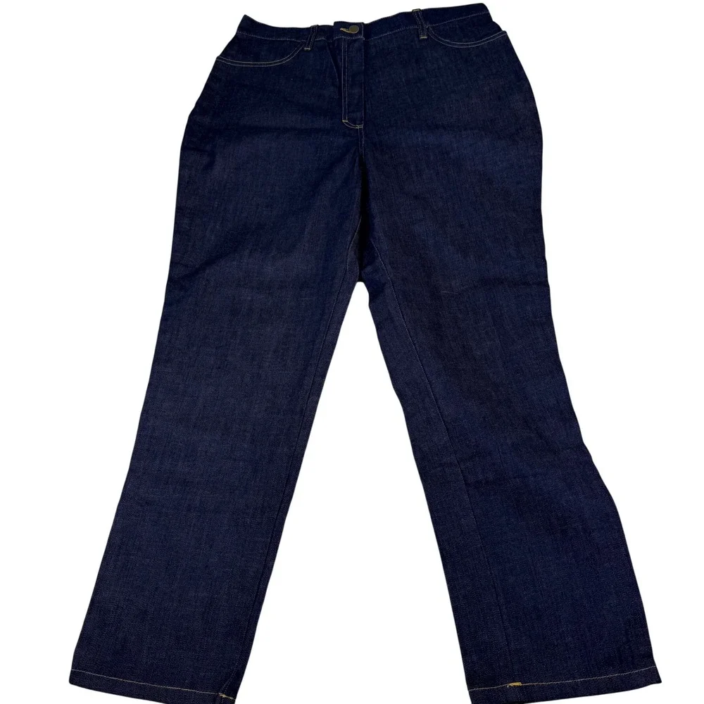 Stallion Straight Leg Jeans L Blue Indigo High Rise Made in USA Cotton Denim